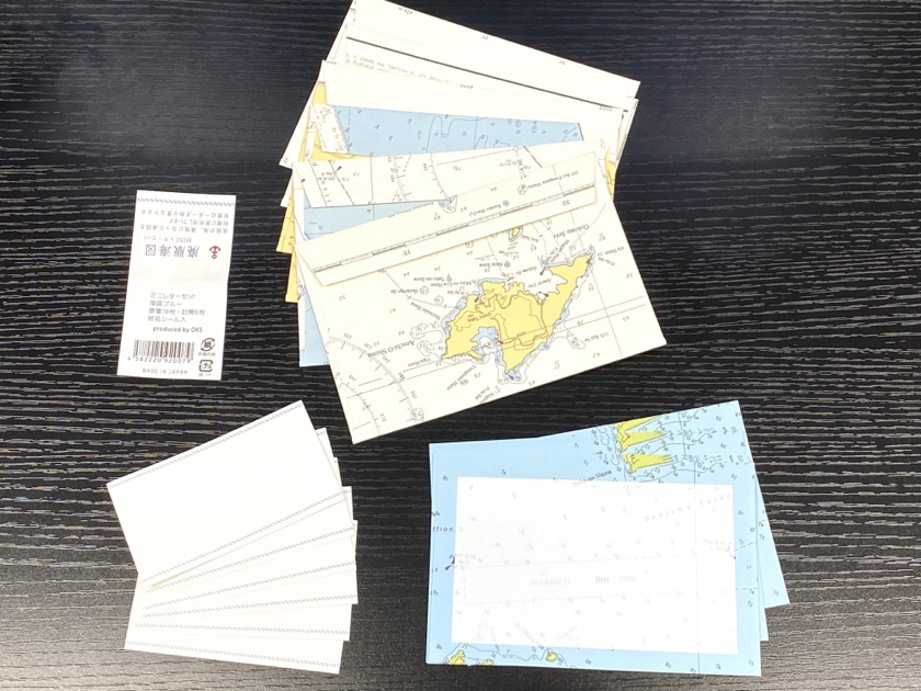 神戸海洋博物館 カワサキワールド グッズ売り場 廃版海図 MINI レターセット